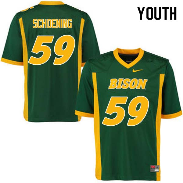 Youth #59 Karson Schoening North Dakota State Bison College Football Jerseys Sale-Green